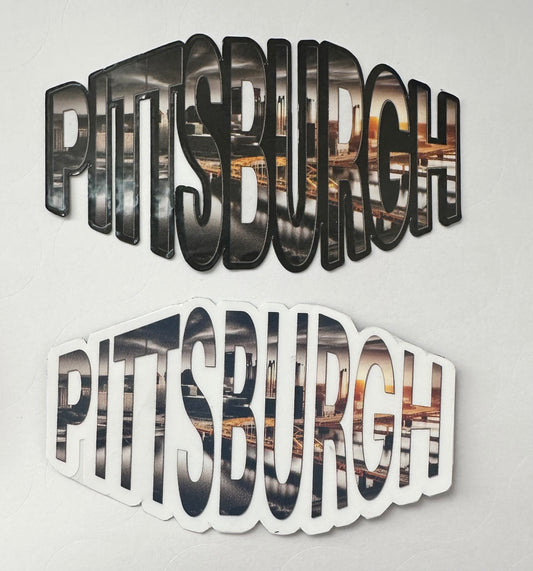 Magnet, Pittsburgh Cutout with City Photo 4" x 2.5"