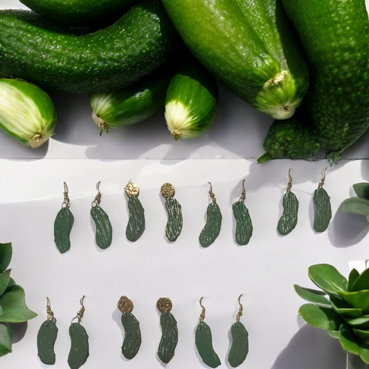 Polymer Clay, Cute Pickle Earrings