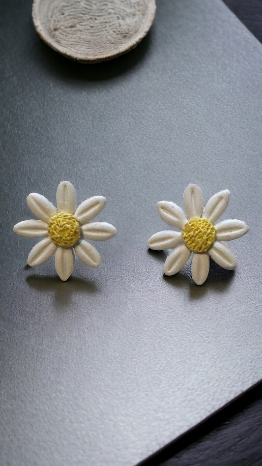 Handmade Polymer Clay Stud Daisy Earrings